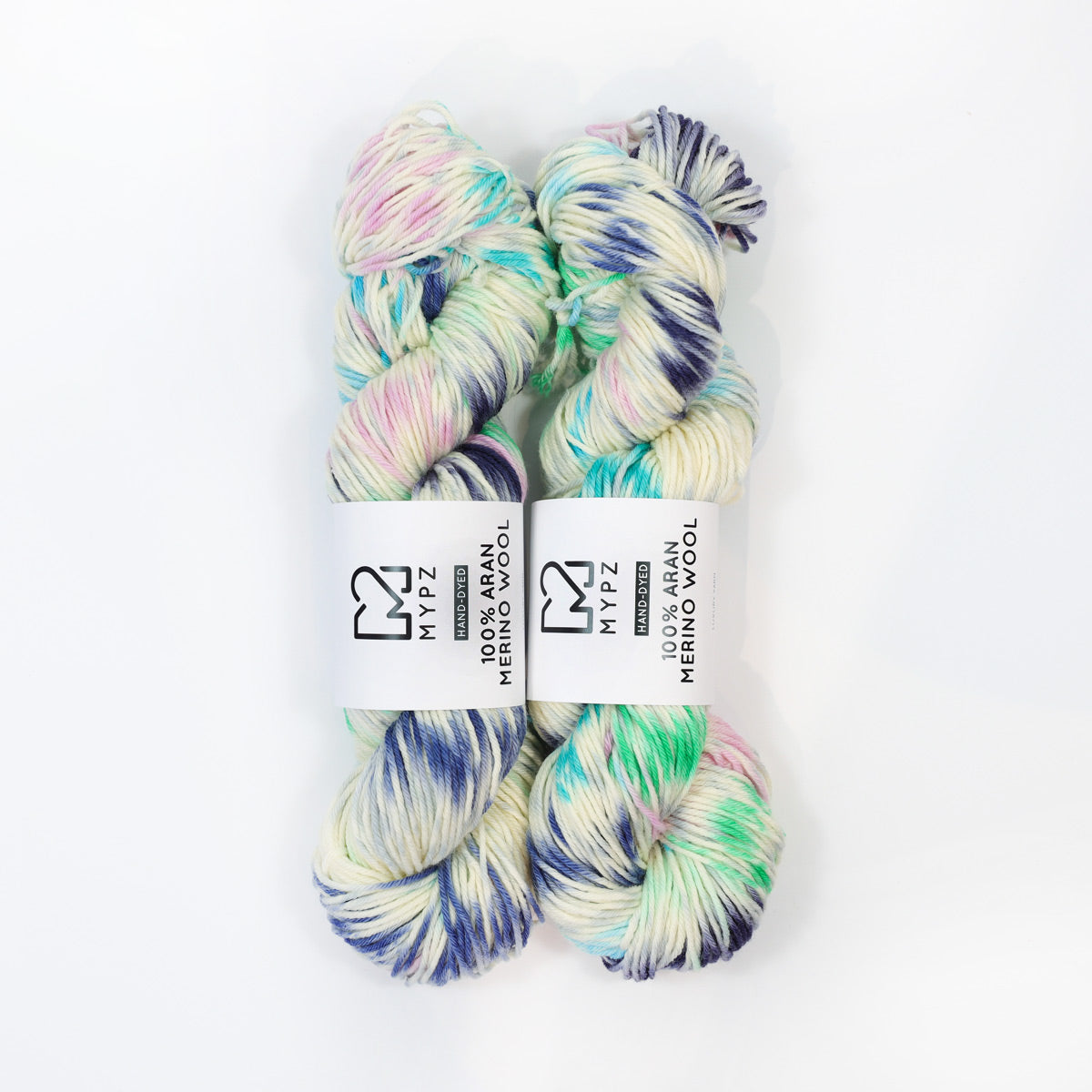 MYPZ Handfärgat 100 % Aran Merino Wool – Blue Lagoon