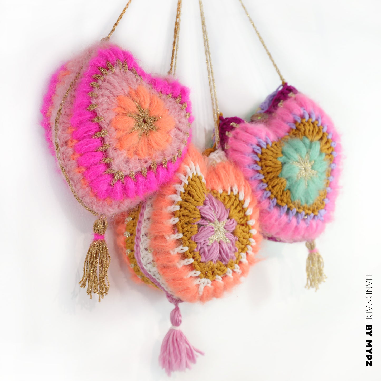 Crochet kit - MYPZ Heart bag + Diamonds bag (ENG-NL-DE-FR-ES)