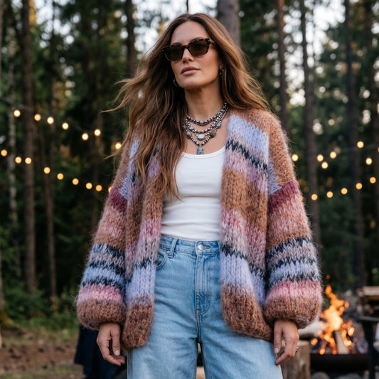 Stickmönster – MYPZ Chunky Mohair-kofta Valnöt nr 15 (ENG-DE-NL-ES-FR-IT-DA-SV-NO)
