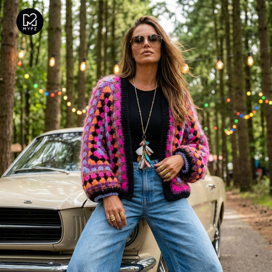 MYPZ Hexagon Mohair Cardigan Wild