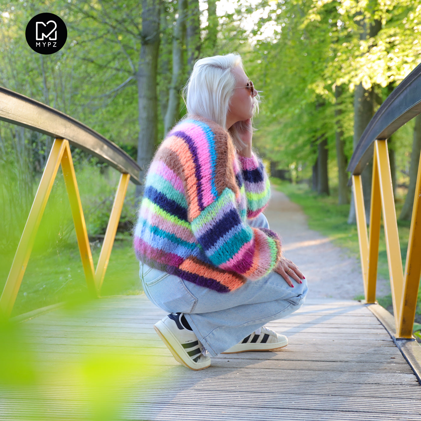 Knitting Kit – Chunky Mohair Cardigan Rainbow Medley No.12 (ENG-NL-DE)