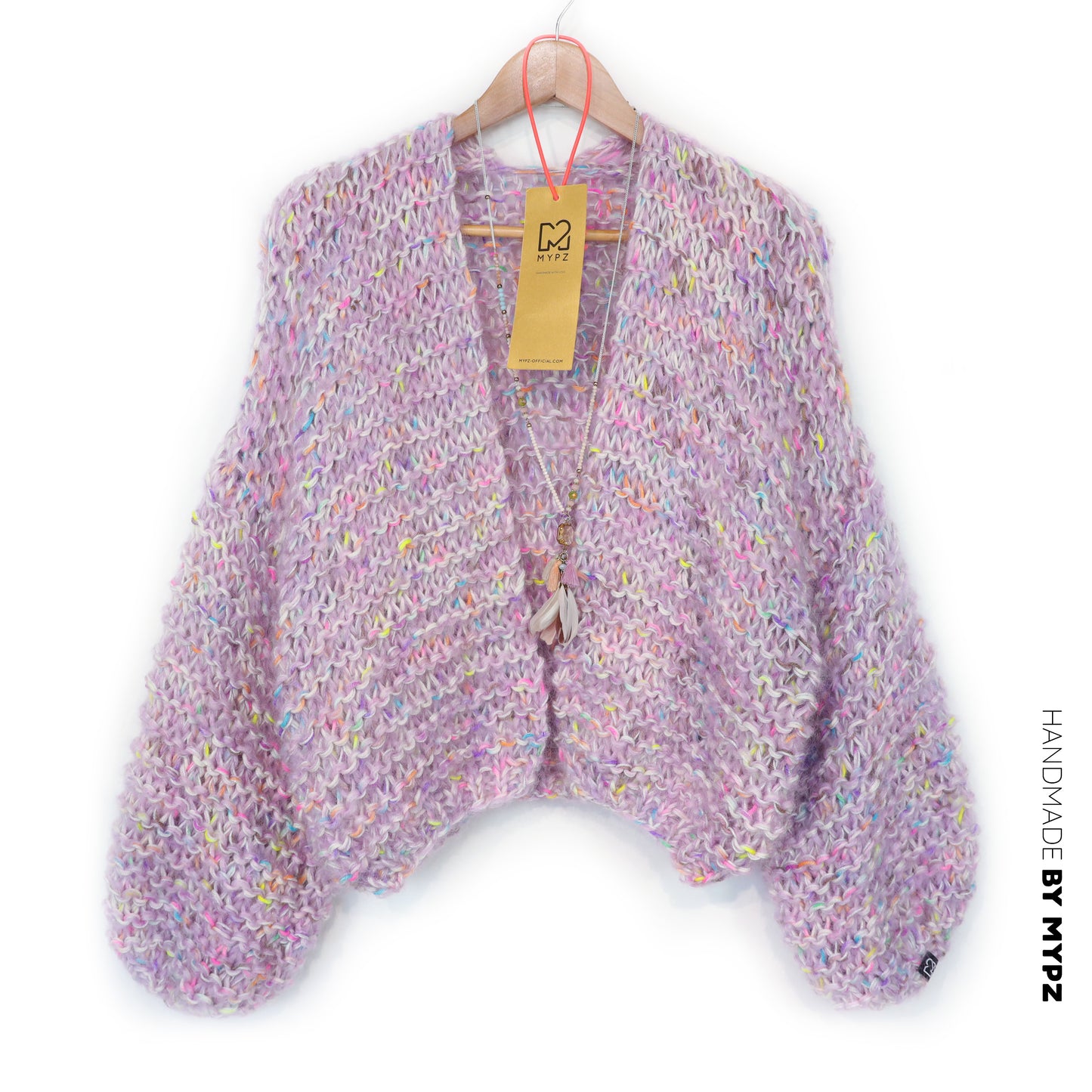Knitting Kit – MYPZ Short Chunky Mohair-Merino Cardigan Confetti Nights No.15 (ENG-NL-DE)