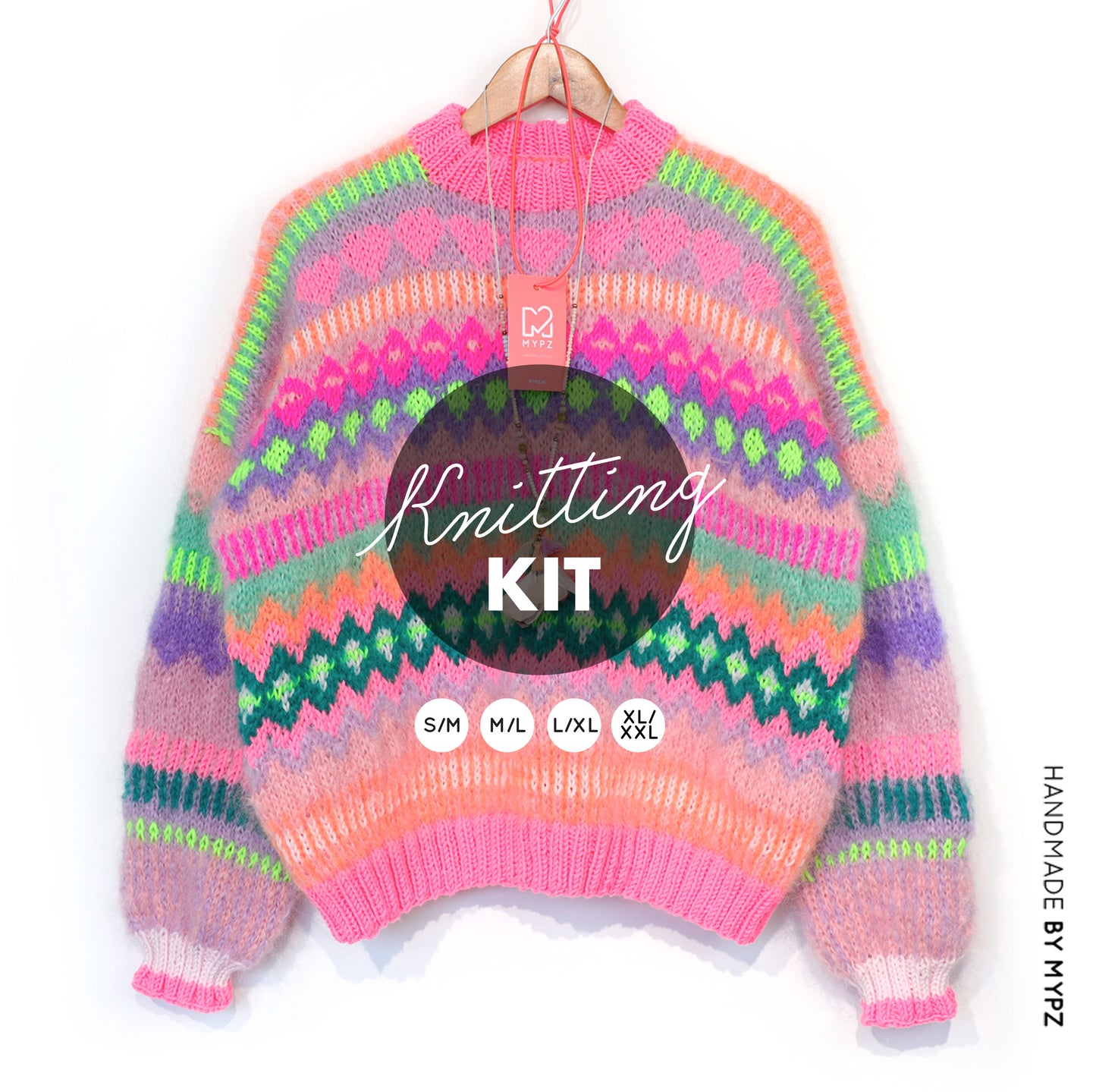 Knitting Kit – Chunky Mohair Pullover Pink Sugar No.6 (ENG-NL-DE)