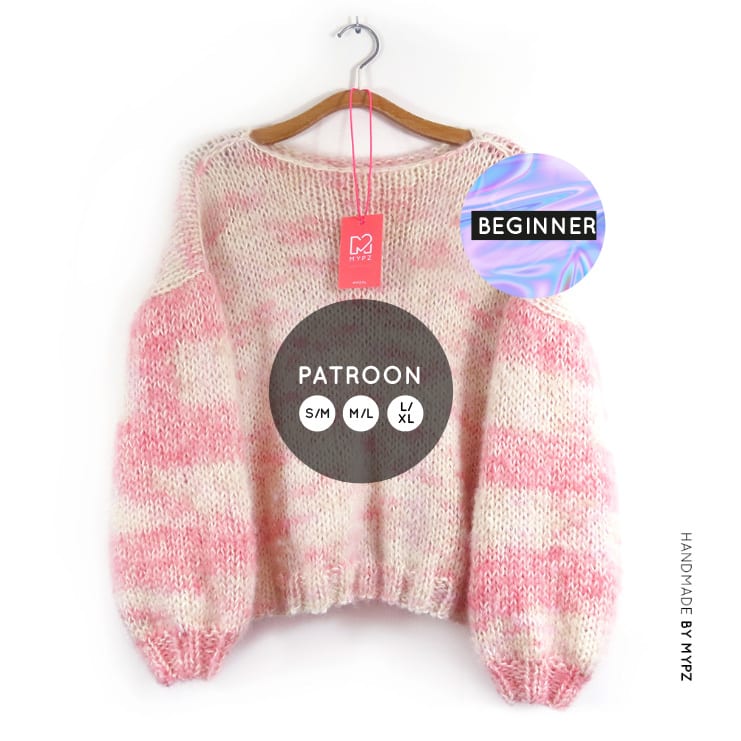 MYPZ BLOND breipatroon basic trui gebreid beginner SM-ML-XL