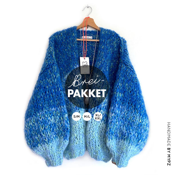 MYPZ breipakket Chunky Mohair vest Ocean