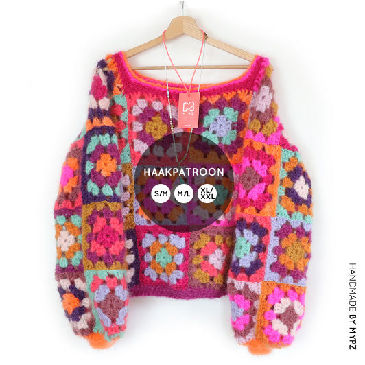 Crochet pattern - MYPZ Granny square mohair pullover Flora (ENG-NL)