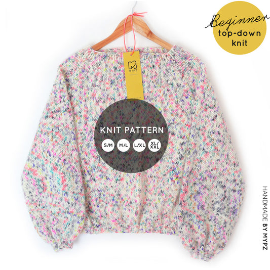 Knit pattern – MYPZ top-down sweater Fusion No6 - Beginner (ENG-NL)