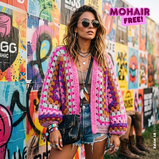 Crochet kit - MYPZ Hexagon Cardigan Violet Pop (ENG-NL-DE-FR-ES)
