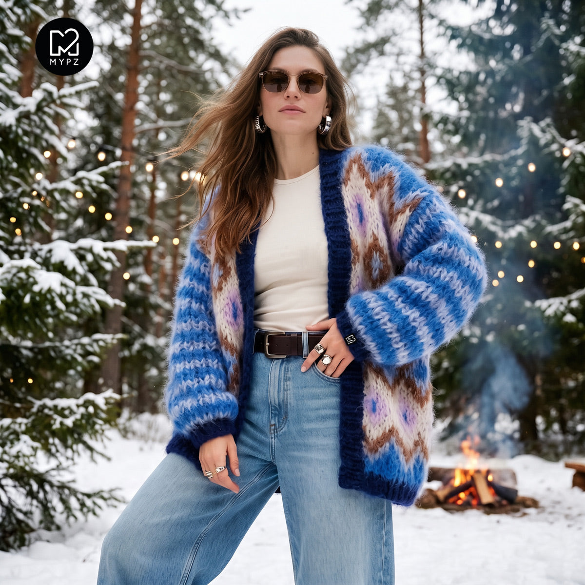 Stickmönster - Chunky Mohair Jacket Alpine Breeze No.12 (ENG-DE-NL-ES-FR-IT-DA-SV-NO)