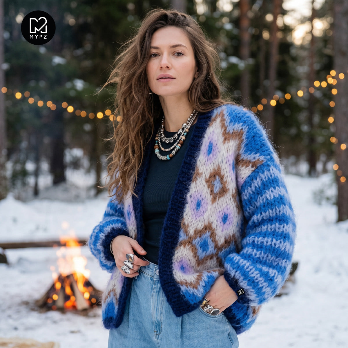 Stickmönster - Chunky Mohair Jacket Alpine Breeze No.12 (ENG-DE-NL-ES-FR-IT-DA-SV-NO)