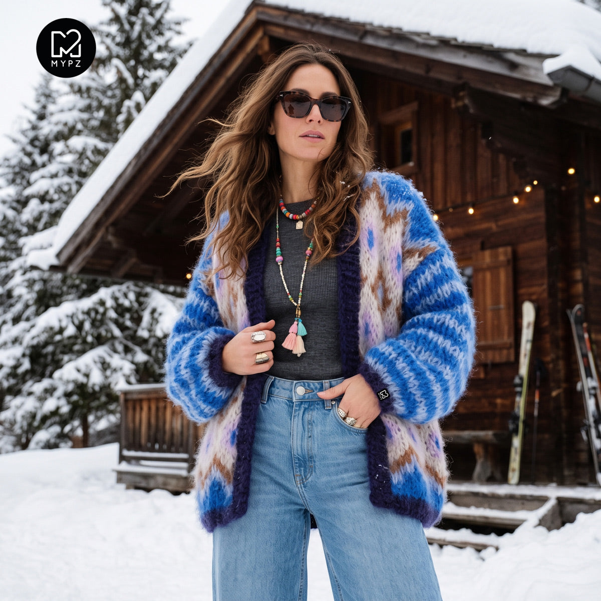 Stickmönster - Chunky Mohair Jacket Alpine Breeze No.12 (ENG-DE-NL-ES-FR-IT-DA-SV-NO)