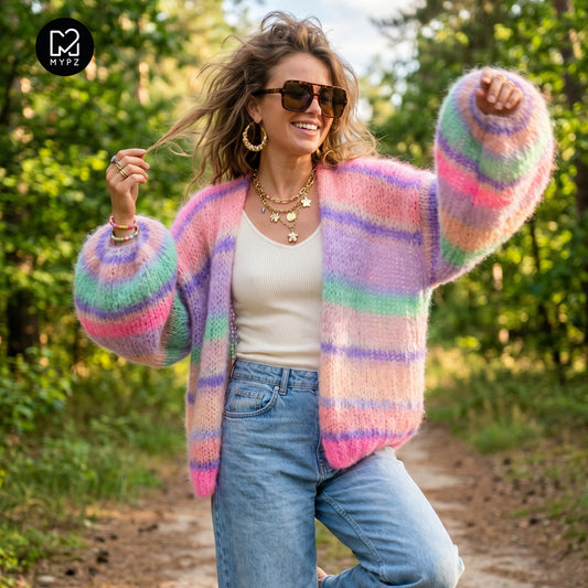 Knitting kit – MYPZ Basic Light Mohair Cardigan Blaze & Berry No10 (ENG-NL-DE)