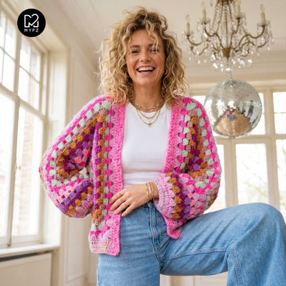 Crochet kit - MYPZ Hexagon Cardigan Pink Mojito (ENG-NL-DE)