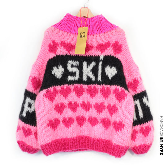 MYPZ Chunky Mohair Ski Love Pullover Pink