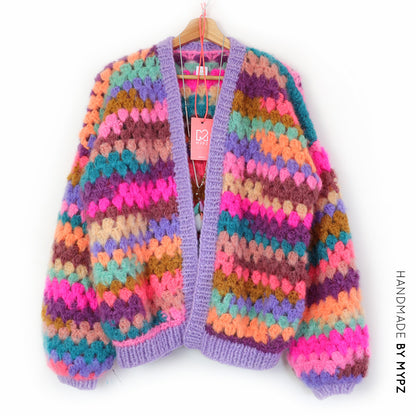 Crochet pattern - MYPZ short Mohair Granny stripes cardigan Fiesta (ENG-NL)