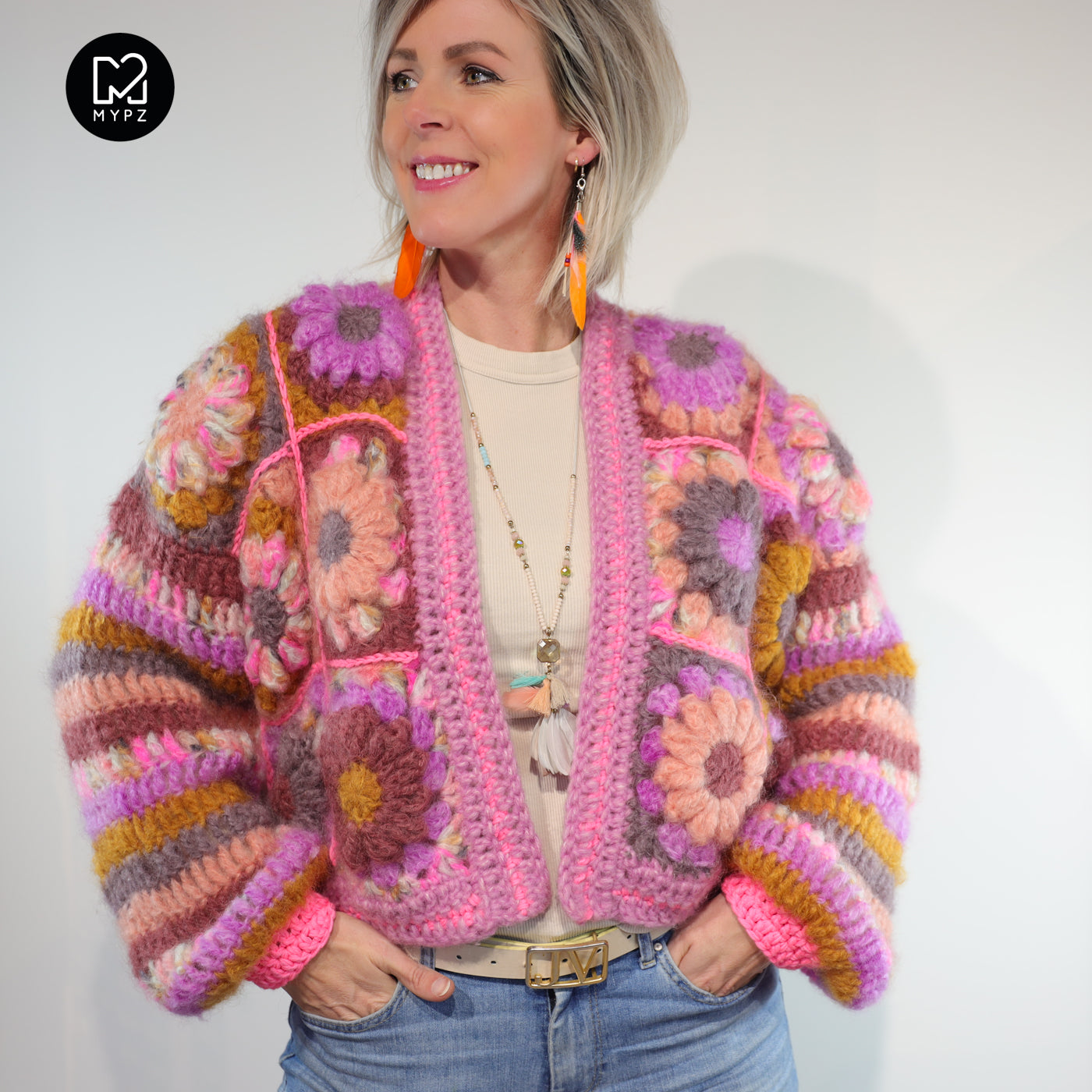 Crochet pattern - MYPZ 3D Granny Cardigan Mona (ENG-NL-DE)