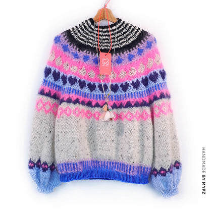 Knit pattern – MYPZ top-down sweater Blue Heart No6 (ENG-NL-DE)