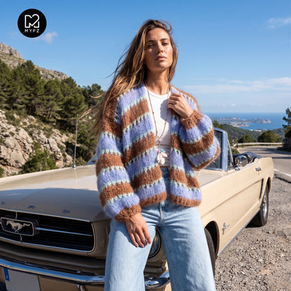 Knitting kit – MYPZ Light Mohair Cardigan Royal Coco No10 (ENG-NL-DE)
