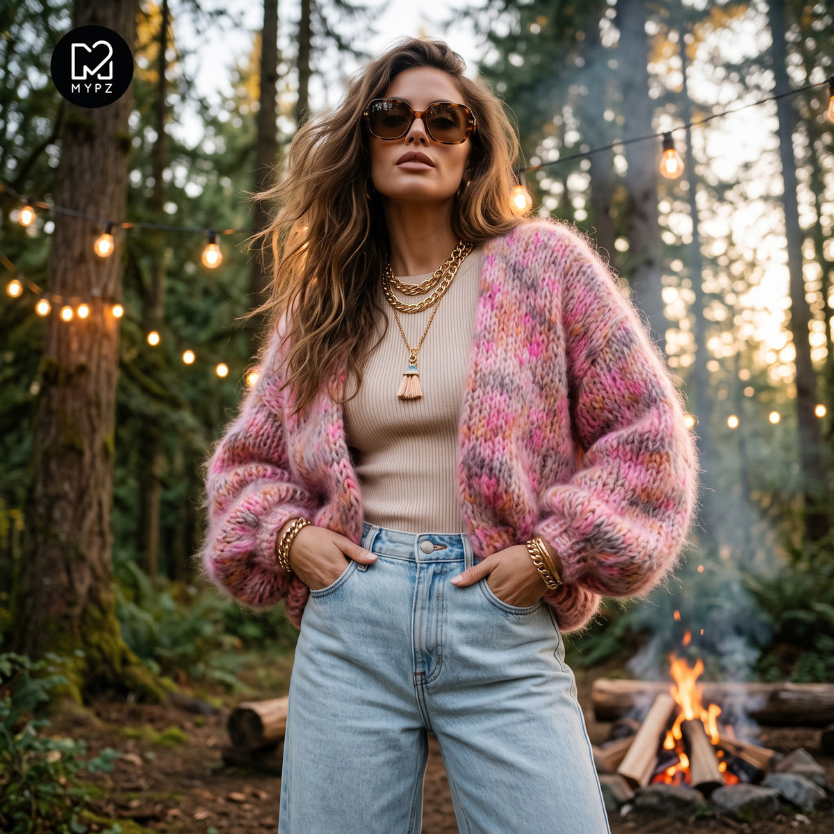 Stickmönster – MYPZ kort chunky-kofta i alpacka-mohair Pecan Dream nr 15 (ENG-DE-NL-ES-FR-IT-DA-SV-NO)