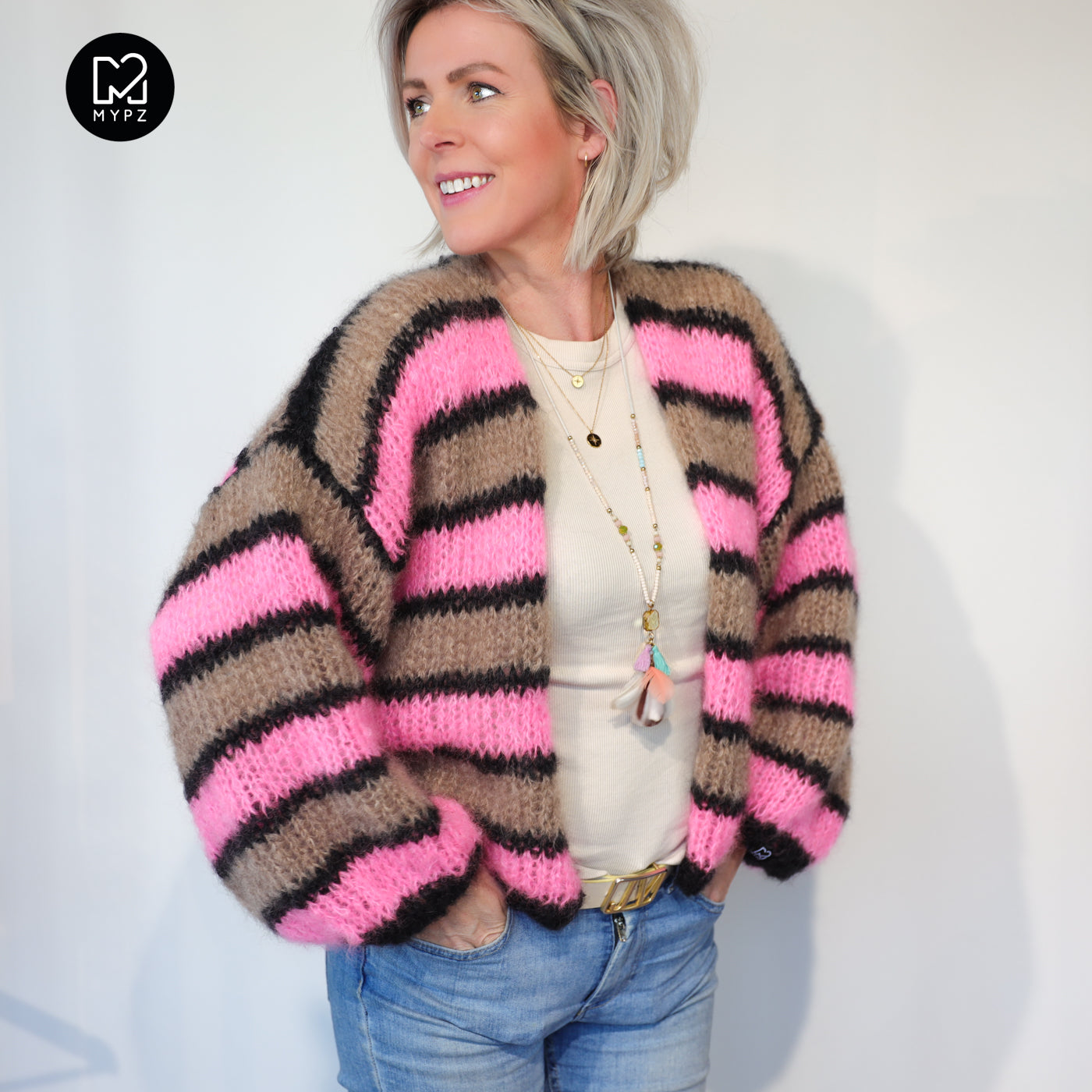 Knitting kit – MYPZ Short Light Mohair Cardigan Zumy No10 (ENG-NL-DE)