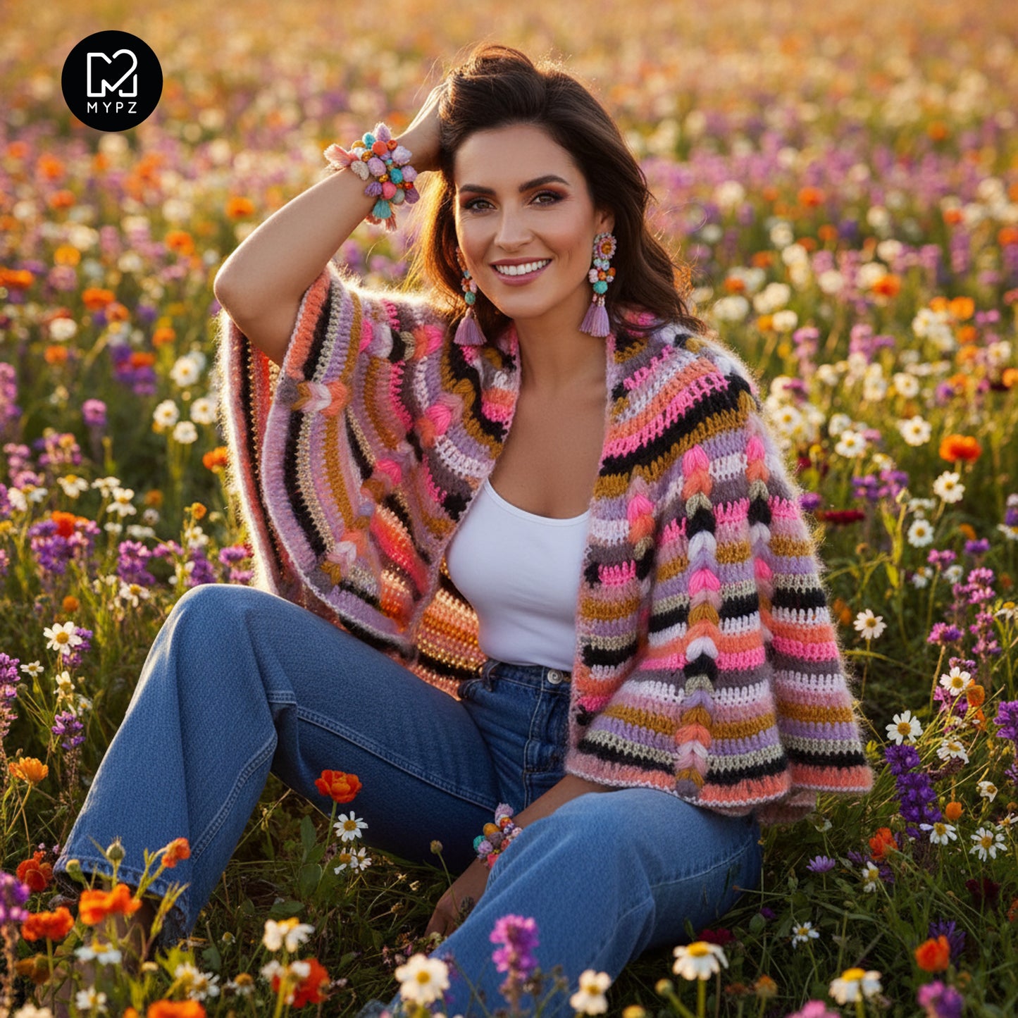 Crochet kit - MYPZ Boho shawl CROCHET ALONG (ENG-NL-DE-FR-ES)