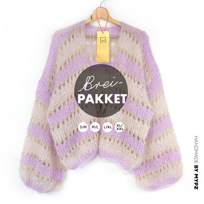Knitting kit – MYPZ Light Mohair Cardigan Macha No10 (ENG-NL-DE-FR-ES)