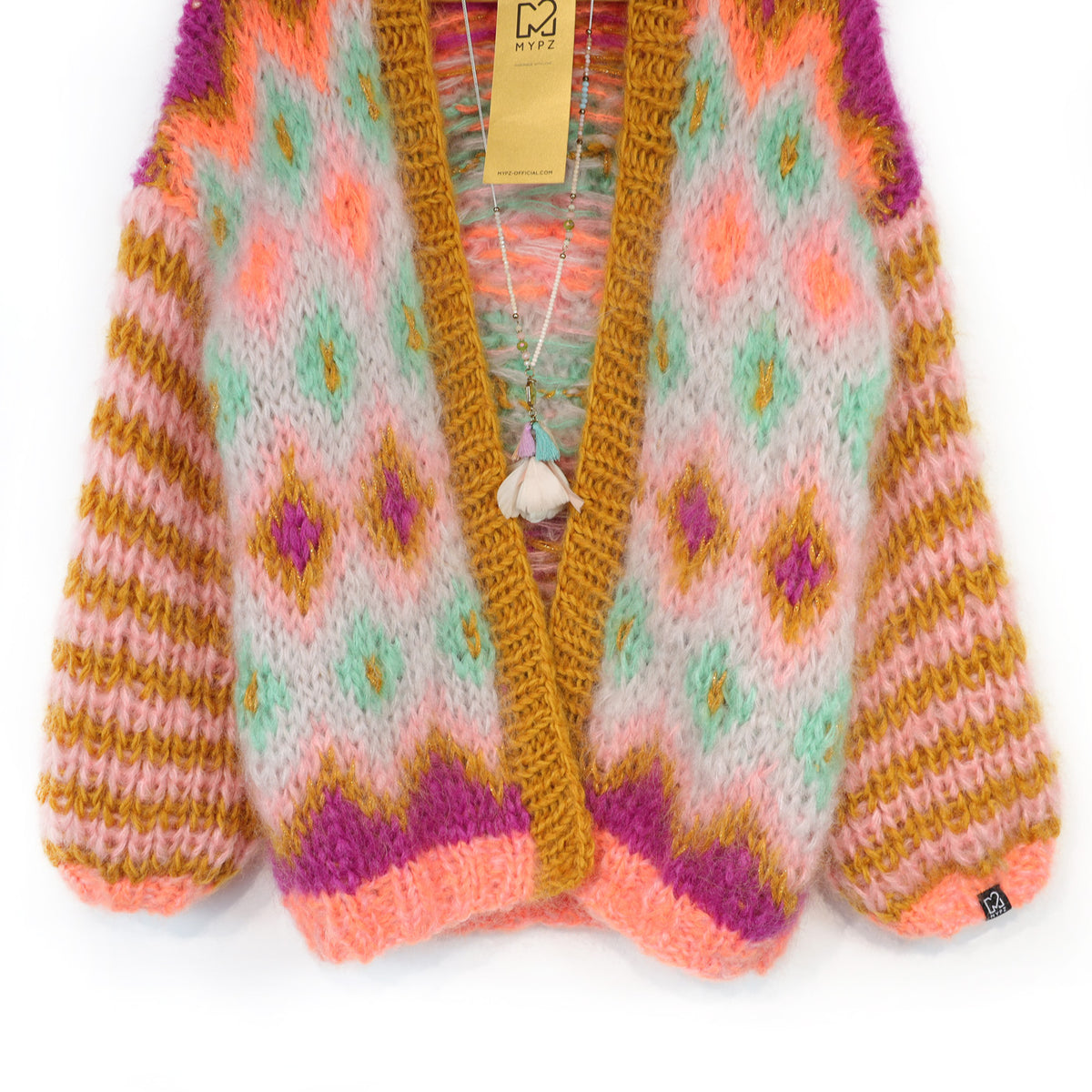 Stickmönster – Chunky Mohair-jacka Flora nr 12 (ENG-DE-NL-ES-FR-IT-DA-SV-NO)