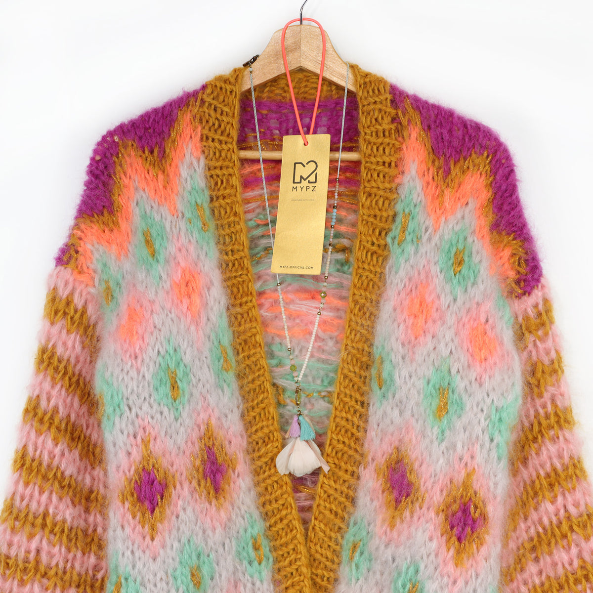 Stickmönster – Chunky Mohair-jacka Flora nr 12 (ENG-DE-NL-ES-FR-IT-DA-SV-NO)
