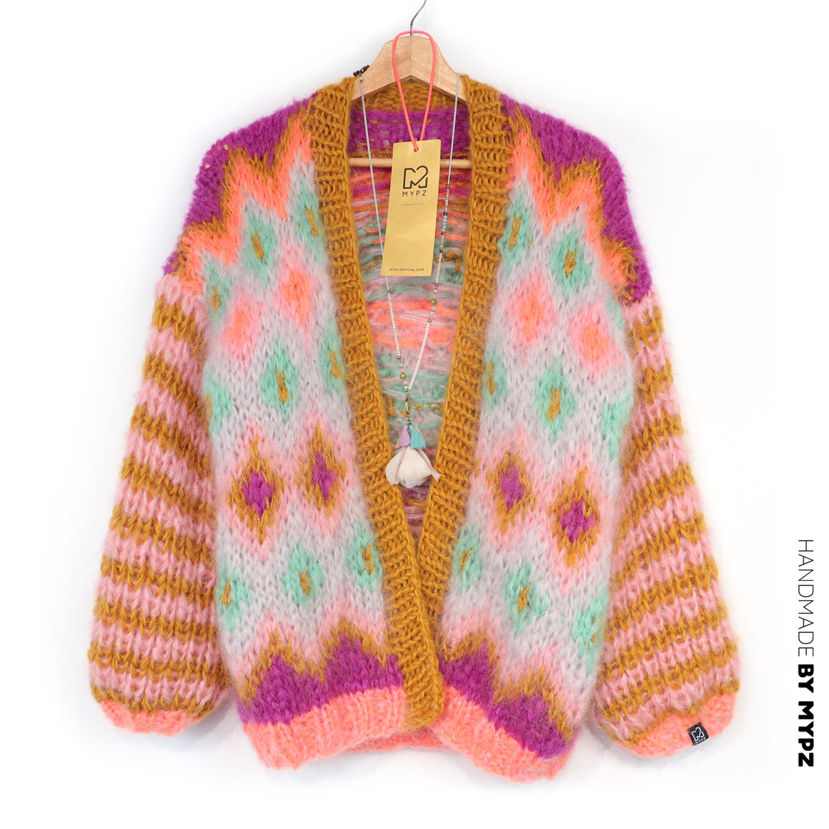 Stickmönster – Chunky Mohair-jacka Flora nr 12 (ENG-DE-NL-ES-FR-IT-DA-SV-NO)