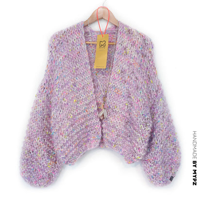 Knitting Kit – MYPZ Short Chunky Mohair-Merino Cardigan Confetti Nights No.15 (ENG-NL-DE)