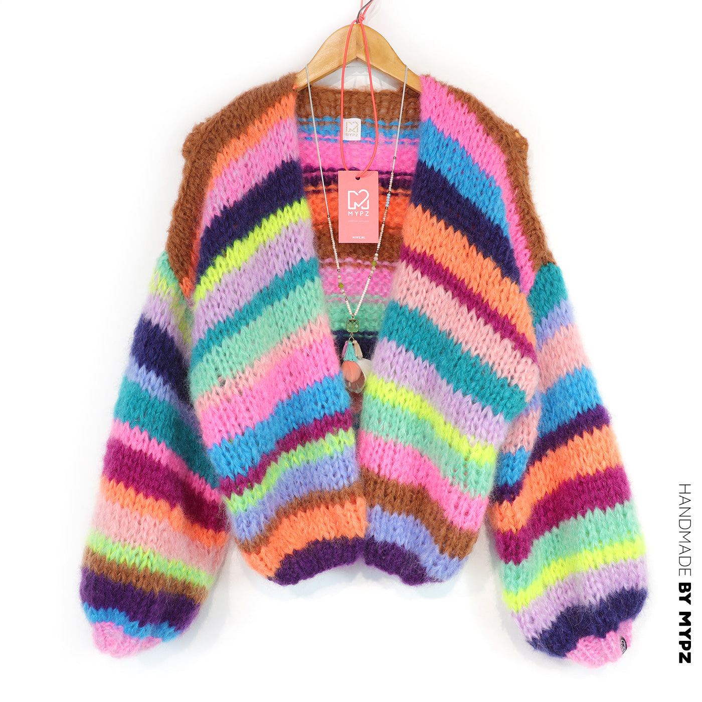 Knitting Kit – Chunky Mohair Cardigan Rainbows No.12 (ENG-NL-DE
