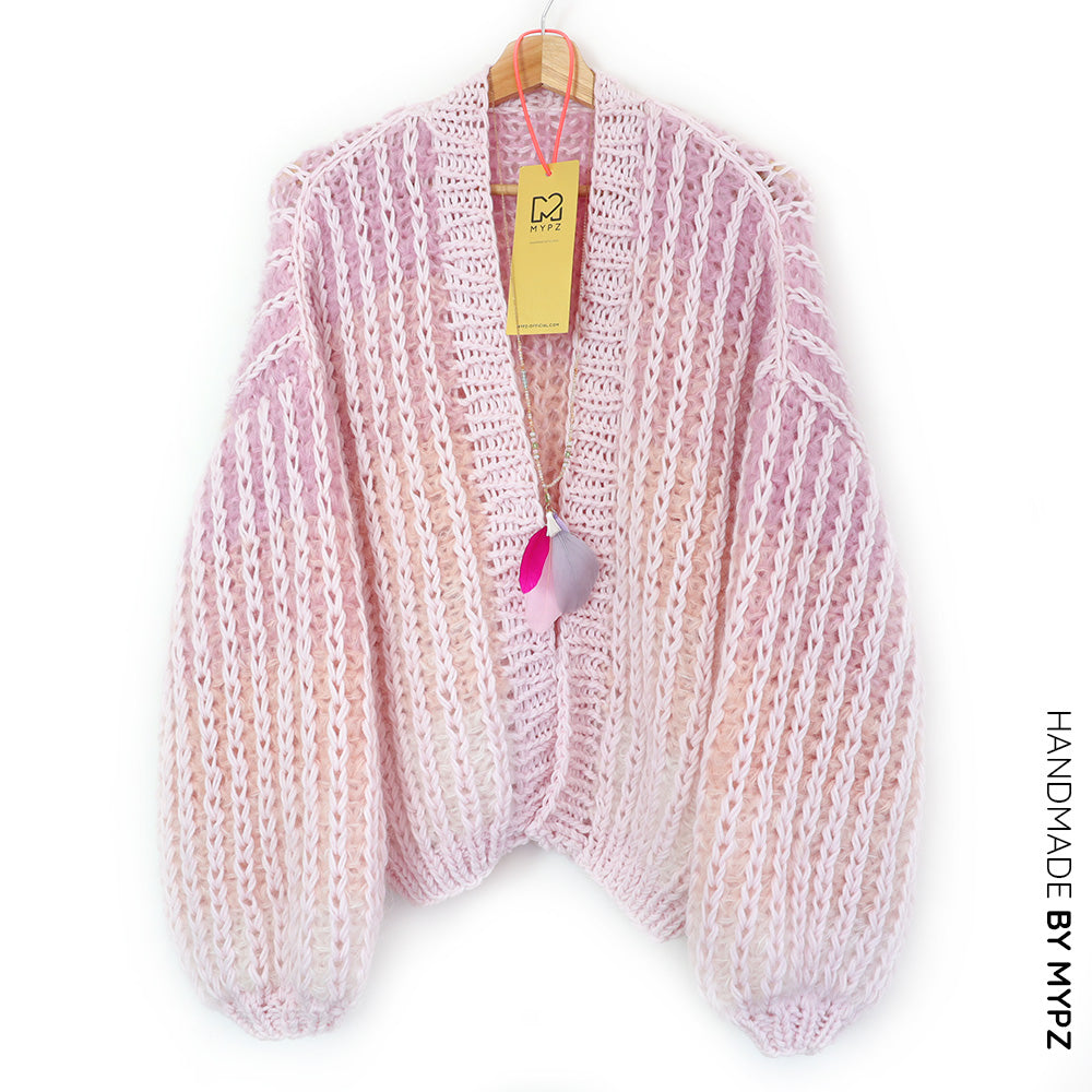 MYPZ Chunky Mohair Rib Cardigan Vanilla