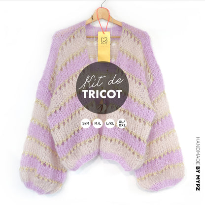 Knitting kit – MYPZ Light Mohair Cardigan Macha No10 (ENG-NL-DE-FR-ES)