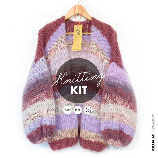 Knitting Kit – Chunky Mohair Cardigan Whisper Rose No.12 (ENG-NL-DE