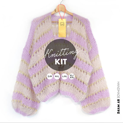 Knitting kit – MYPZ Light Mohair Cardigan Macha No10 (ENG-NL-DE-FR-ES)