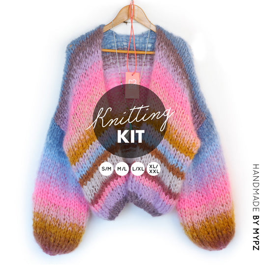 Knitting Kit – MYPZ Short Chunky Mohair Cardigan Blue Moon No.15 (ENG-NL-DE)