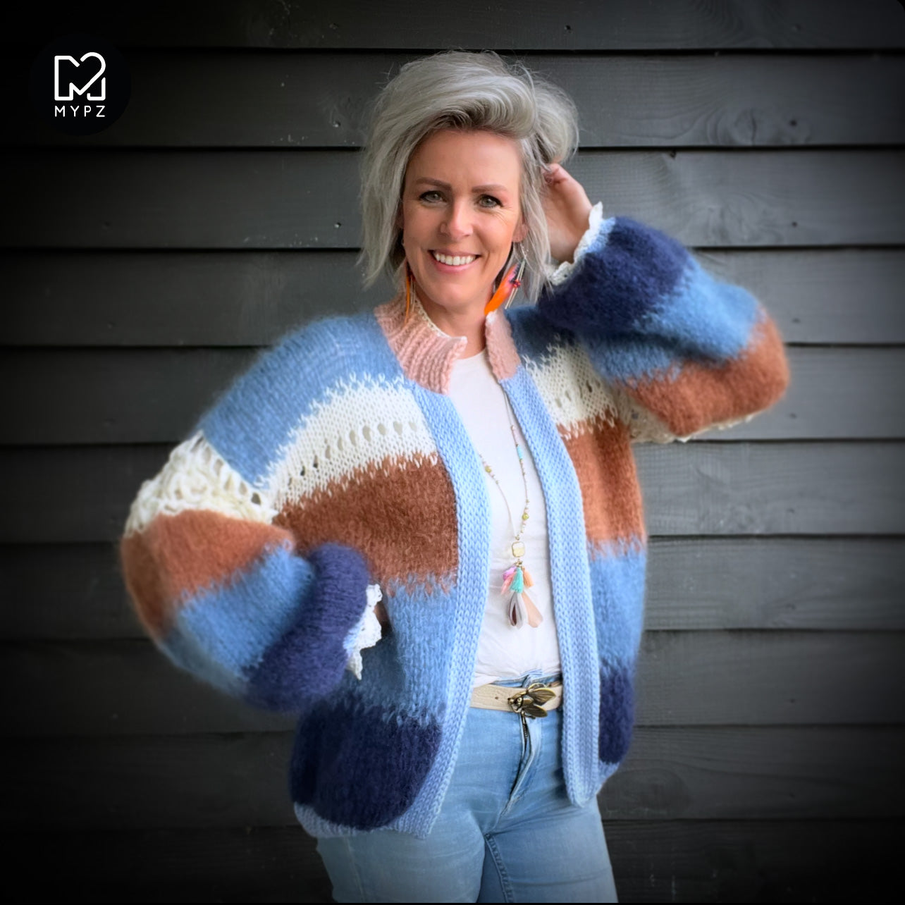 MYPZ Light Mohair Cardigan Blue Pop