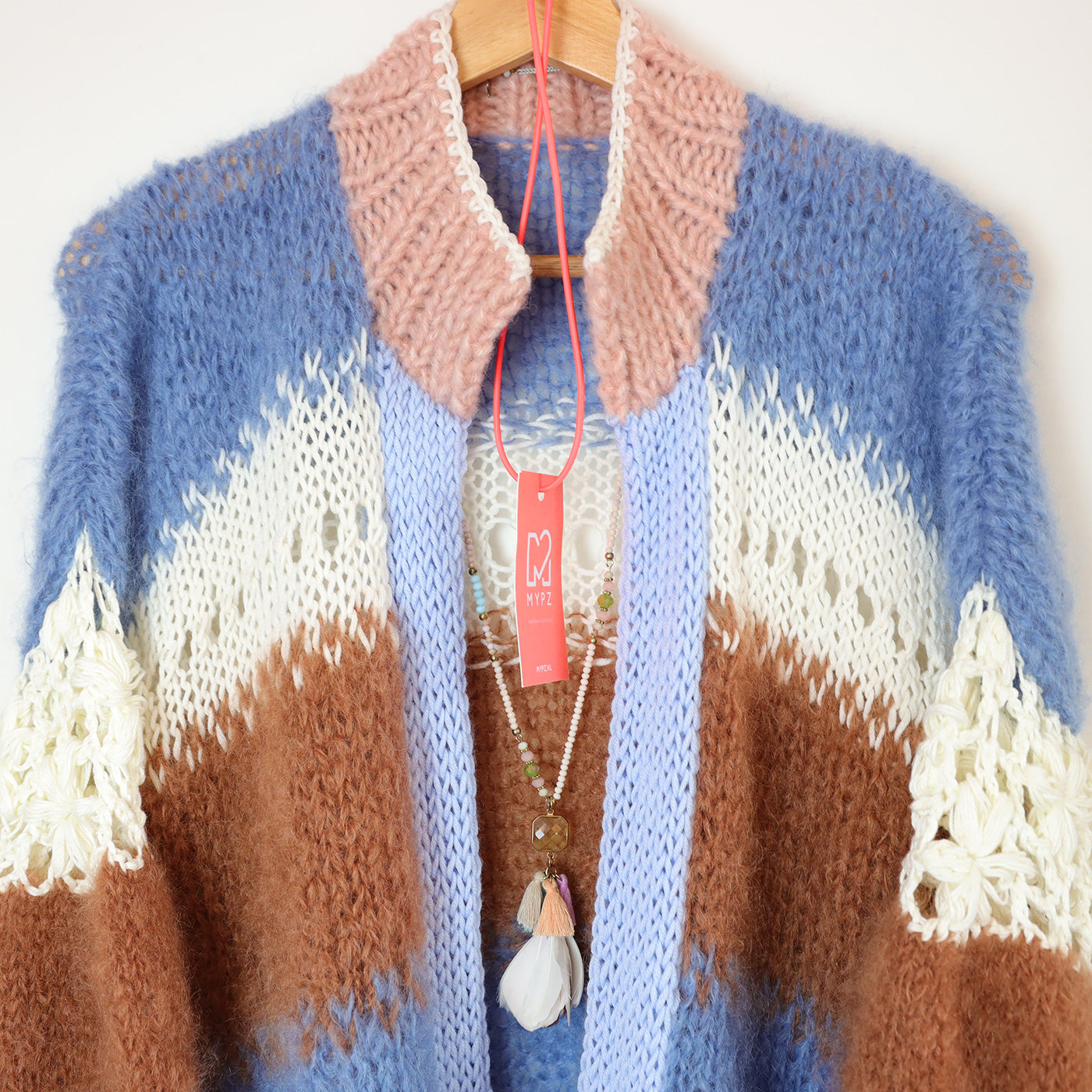 Knitting Kit – MYPZ Light Mohair Cardigan Blue Pop No.9 (ENG-NL)