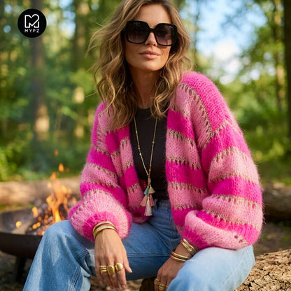 Stickpaket – MYPZ Light Alpaca Cardigan Neon Blush No.10 (ENG-NL-DE)