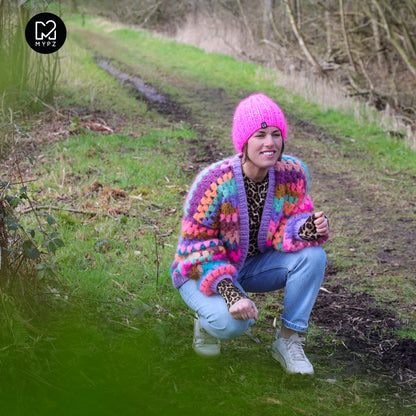 Crochet pattern - MYPZ short Mohair Granny stripes cardigan Fiesta (ENG-NL)