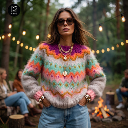 Stickmönster – MYPZ Chunky Topdown Mohair Pullover Snowberry No.12 (ENG-DE-NL-ES-FR-IT-DA-SV-NO)