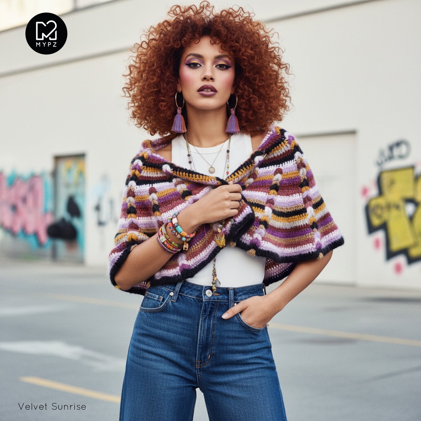 Crochet kit - MYPZ Boho shawl CROCHET ALONG (ENG-NL-DE-FR-ES)