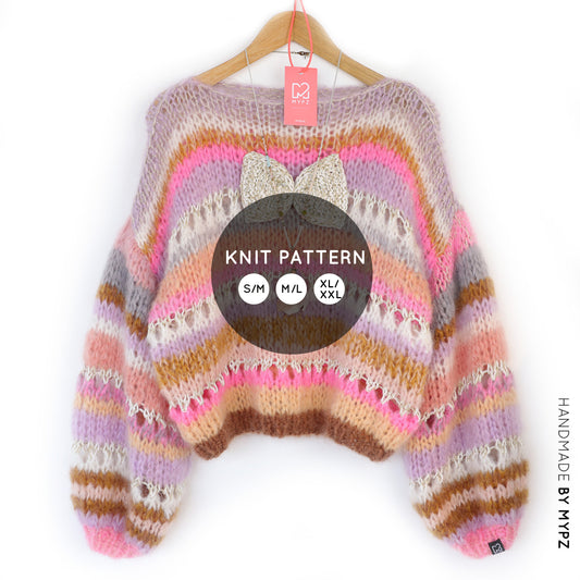 Knit pattern – Chunky Mohair Pullover Bijoux No.12 (ENG-NL-DE)