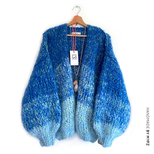 MYPZ Chunky Mohair Cardigan Ocean