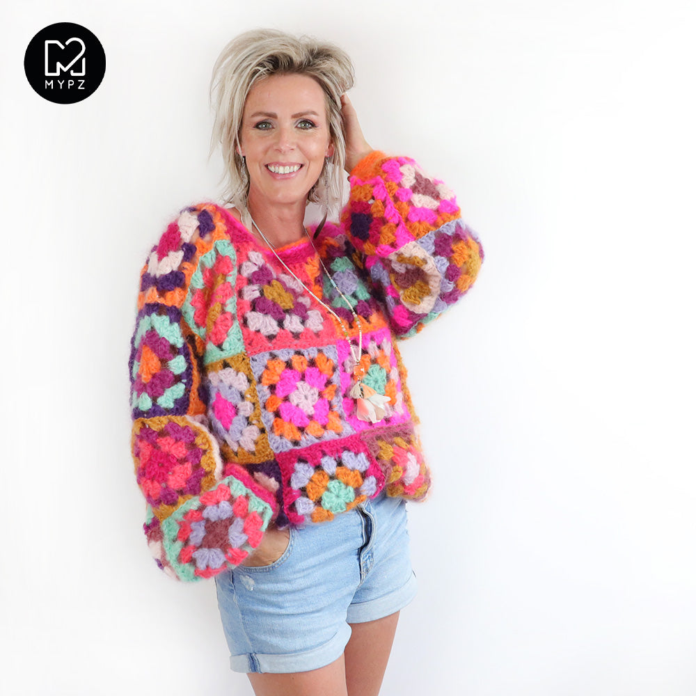 Crochet pattern - MYPZ Granny square mohair pullover FLora (ENG-NL)